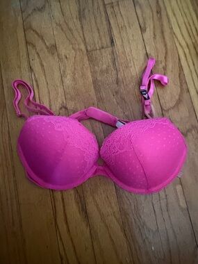 Victoria's Secret Hot Pink Lace Push-Up Bra